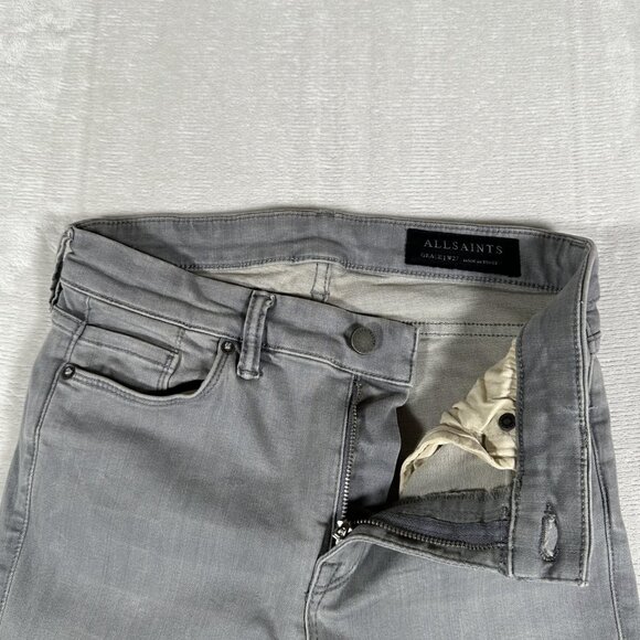 All Saints Grace Jeans Women Size W27 L29 Gray Skinny Denim Cotton Blend GUC - Picture 6 of 10